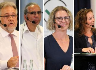 Thomas Dinkelmann, Nils Lessing, Sandra Pietschmann und Andrea Metz äußerten sich gegenüber der Caritas zu sozialen Themen. Fotos: Volkmann