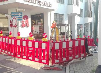 Die Baustelle im Bereich Adlerstraße und Lutterbecker Straße. Foto: Kreisstadt Mettmann