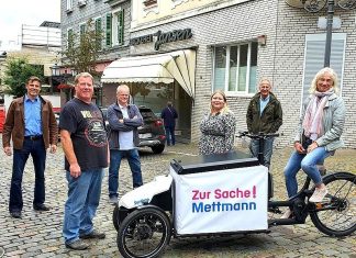 Axel Ellsiepen, Rainer Dittel, Frank Runkel, Linda Neidel, Andreas Konrad und Dagmar Pape von der Fraktion "Zur Sache! Mettmann"