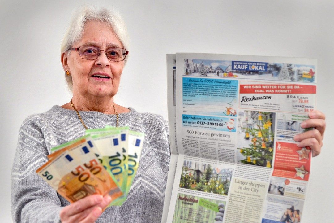Christa Lindenblatt hat 500 Euro gewonnen. Foto: Mathias Kehren