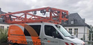 Die auffälligen Fahrzeuge der Firma „Eagle Eye“ werden in den kommenden Wochen im gesamten Stadtgebiet unterwegs sein, um mit Spezialkameras das Straßennetz zu scannen. Foto: Eagle Eye Technologies