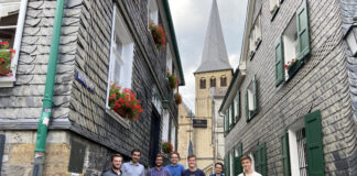 Für sie geht nach der Wahl um Themenfindung: Tom Köster, Jonas Röhr, Christian Roder, Claus Köster (JU Kreis Mettmann), Benedikt Wacker, Nico Schmidt (JU Kreis Mettmann), Marcel Slowicki. Foto: JU
