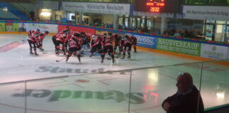 Die über 650 Zuschauer in der Eissporthalle am Westbahnhof sahen viele Tore. Foto: Ice Aliens
