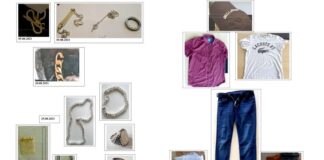 Im Zuge der weiteren Ermittlungen fragt die Polizei: Wem können die sichergestellten Schmuckstücke zugeordnet werden? Wer ist noch Opfer geworden? Wem ist im Umfeld der Kö eine Person mit der gezeigten Bekleidung (möglicherweise beim Ausspähen) aufgefallen? Fotos: Polizei