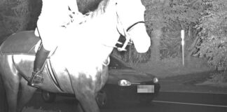 Die Polizei knipste dieses kuriose Blitzerfoto am Donnerstag im Ratingen. Foto: Polizei