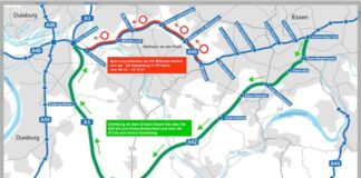 Die Grafik zeigt die Sperrung sowie eine Umleitung. Bild: Autobahn GmbH