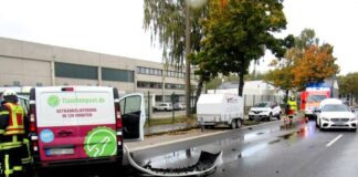 Die Unfallstellen an der Schneiderstraße. Foto: Polizei