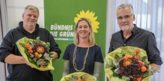 Das Vorstandsteam der GRÜNEN Kreistagsfraktion (v.l.): Andreas Kanschat, Sandra Ernst und Bernhard Ibold. Foto: Grüne/NJ Stapper