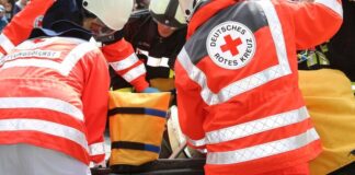 Rettungskräfte bei einer Übung. Foto: Volkmann
