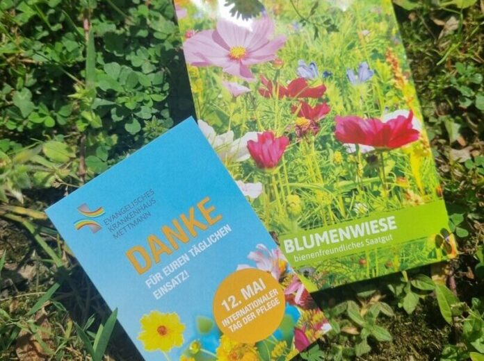 Blumensamen für Pflegekräfte. Foto: EVK Mettmann