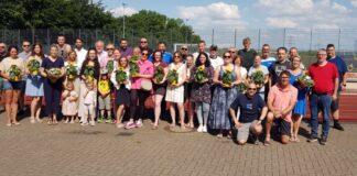 Das gemeinsame Grillfest bei Mettmann-Sport war gut besucht. Foto: Verein