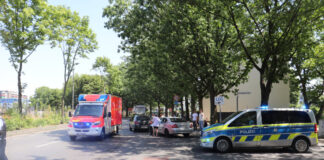 Der Unfallort in Monheim am Rhein. Foto: Polizei