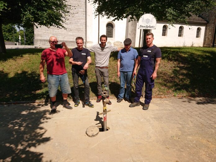 Peter Delvos, BV Düssel, Christian Hartwig, SW Wülfrath, Daniel Krawinkel, SW Wülfrath, Vereinsvorsitzender Thomas Kaulfuss und Pierre Gützko, SW Wülfrath. Foto: BV Düssel