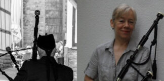 Irene Dopp und Ingo Roza spielen die Great Highland Bagpipes. Foto: Künstler