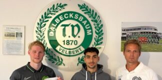 Jan Corsten und Birol Can Adibelli mit Cheftrainer Marcel Bastians. Foto: TVD