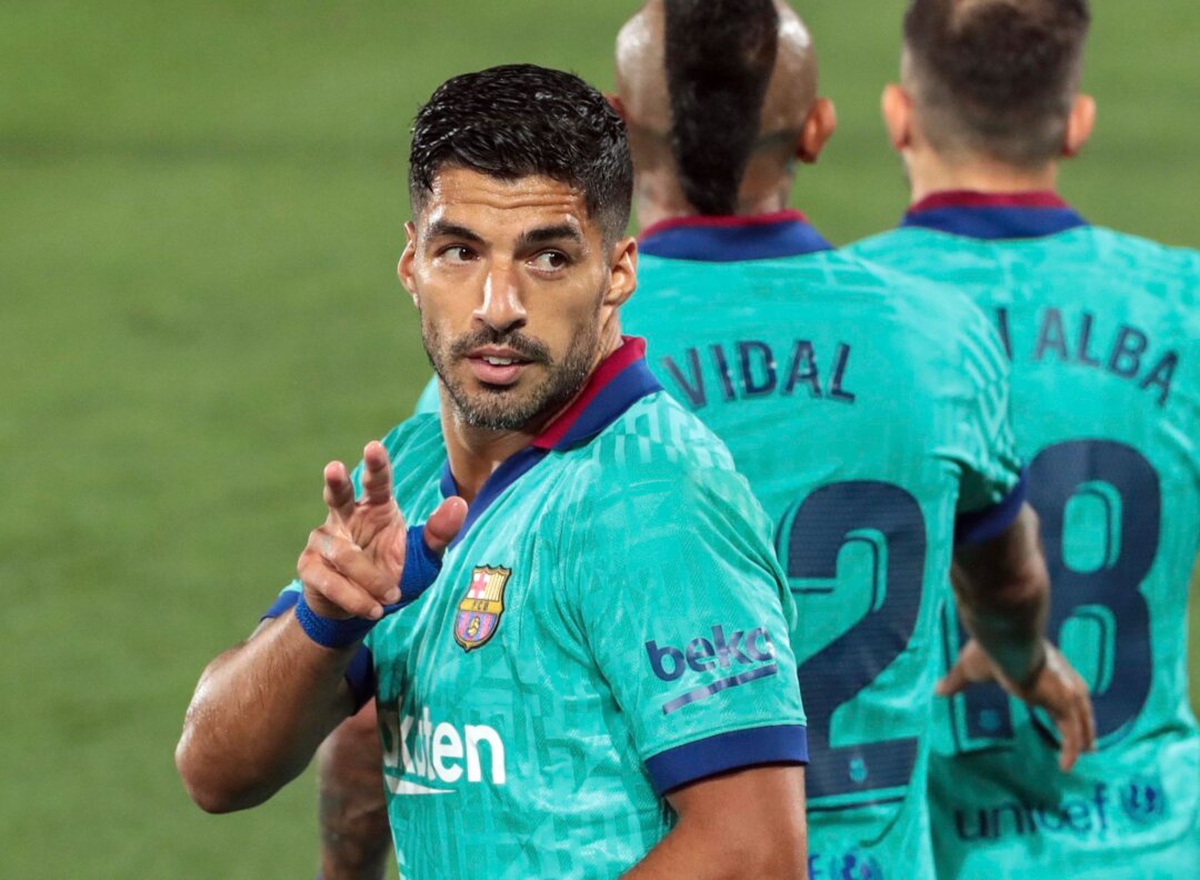 Fußballprofi Luis Suárez Fußballprofi Luis Suárez jubelt nach seinem Tor.