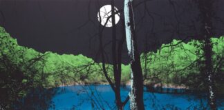 Birgit Jensen, BLAUER SEE N, 2015, Acryl auf Leinwand, © VG Bild-Kunst, Bonn 2022