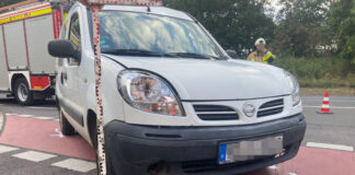 Der Fahrer eines Nissan Kubistar kollidierte mit einer 18-jährigen Radfahrerin. Foto: Polizei