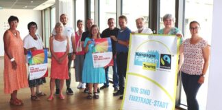 Die Steuerungsgruppe der „Fairtrade-Stadt“ Ratingen koordiniert die Aktionen zur Fairen Woche im Rahmen der „Ratinger Tage der Nachhaltigkeit.“ Foto: Stadt Ratingen