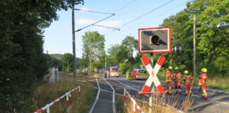 Aufnahme des Bahnübergangs in Neviges. Foto: Polizei