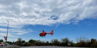 Start des Rettungshubschraubers in Mettmann. Foto: FW Mettmann