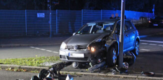 Die Unfallstelle am Europaring in Höhe Dürerring. Foto: Polizei