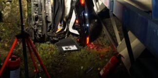 Der Wagen nach dem Unfall. Foto: FW Ratingen