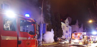 Blick auf die Einsatzstelle an der Alfredstraße. Foto: Feuerwehr Essen