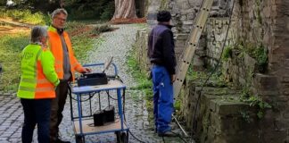 Die Stadtmauer wurde mit einem Tiefenradar gescannt, um mögliche Schäden zu detektieren. Foto: Stadt Ratingen