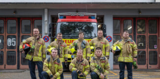 Besatzung des zweiten Löschfahrzeuges am Standort Lintorfer Straße. Foto: FW Ratingen