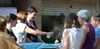 Willkommene Abkühlung im Sommer: Wasserspiele. Foto: Kreis M