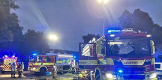 Dir Einsatzstelle während der Aufräumarbeiten. Foto: Feuerwehr Ratingen