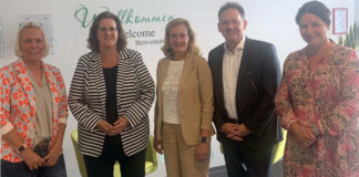 Caroline Kleine-Benne (Jobcenter), Kerstin Griese MdB, Nathalie Schöndorf (Jobcenter), Karl Tymister (Arbeitsagentur) und Eva Walgenbach (Arbeitsagentur). Foto: Büro Griese