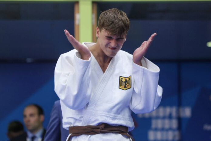 Konstantin Distel trägt den Adler der Deutschen Nationalmannschaft auf der Brust. Foto: TB Wülfrath