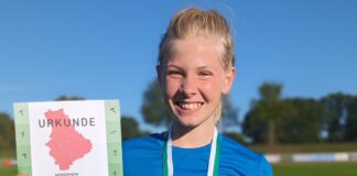 Lucy Müller überzeugte in der Altersklasse U14 über die 800-Meter. Foto: TuS 08 Lintorf