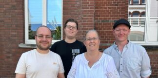 Der Vorstand der Kreisverbandes von Die Linke: Christof Mager, Schatzmeister; Martin Menzen, Beisitzer; Birgit Onori, Sprecherin, und Klaus Wockenfoth, Sprecher. Foto: Linke
