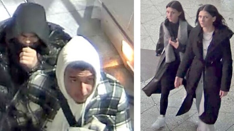 Die Polizei sucht nach zwei jungen Frauen und zwei jungen Männern - letztere sollen einen Stichangriff verübt haben. Fotos: Polizei