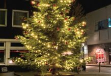Ein sichtbares Zeichen für den Start in die Weihnachtszeit: Die geschmückte Tanne in Wülfrath. Foto: Stadt Wülfrath