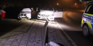 Der Fahrer aus Langenfelder fuhr eine Straßenlaterne um. Foto: Polizei