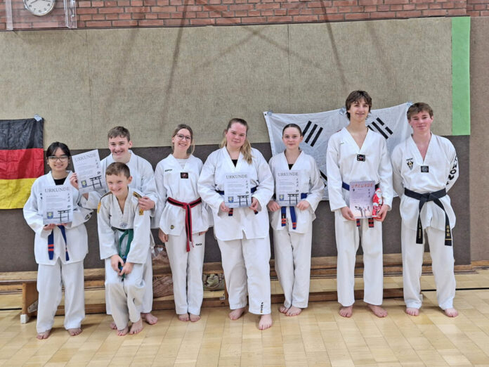 In zwei Gruppen musste die Taekwondo-Prüflinge auf die Matte. Foto: NTV