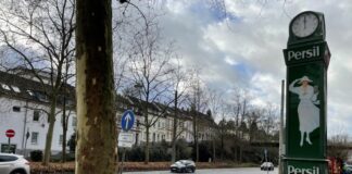 Die Persil-Uhr in der Kreisstadt ist an der Talstraße zu finden. Foto: Kreisstadt Mettmann