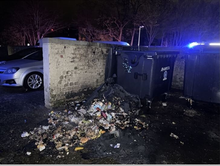 Der Container mit rund 1.300 Litern Fassungsvermögen brannte nieder. Foto: Polizei