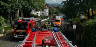 Die Einsatzstelle in Detmold. Foto: C.Rieks/FW Detmold