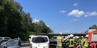 Die Unfallstelle auf der A3. Foto: FW Ratingen