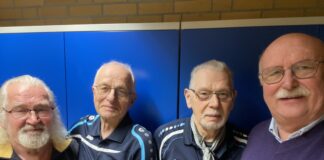 Sie engagieren sich für den Reha- und Breitensport in Velbert: Schatzmeister Heinz Bartelt, die Vorsitzenden Rolf Pieper und Gerhard Schidler und Geschäftsführer Bernd Galvagni. Foto: privat