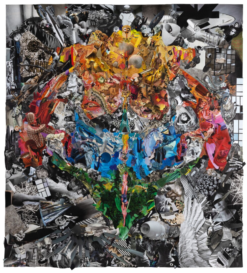Vera Lossau, o.T. (Rorschach), 2023, analoge Collage (Papier), 140 x 150 cm © VG Bild-Kunst, Bonn 2024