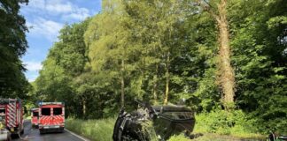 Zu dem Unfall kam es in Bochum an der Königsallee in Höhe der Höhe der Markstraße. Foto: FW Bochum