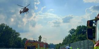 Per Hubschrauber kam der Motorradfahrer in ein Krankenhaus. Foto: FW Ratingen