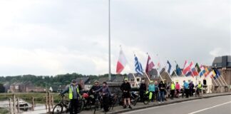 Europa war überall präsent auf dieser Reise der Freundschaft, hier in Sambreville bei Charleroi in Belgien. Foto: Stadt Ratingen