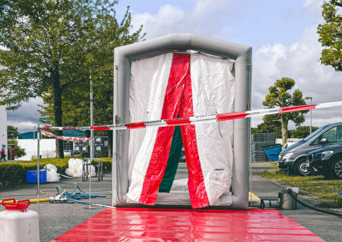Ein Aufbau des ABC-Trupps vor Ort. Foto: Feuerwehr Detmold/ Marco Schweiger